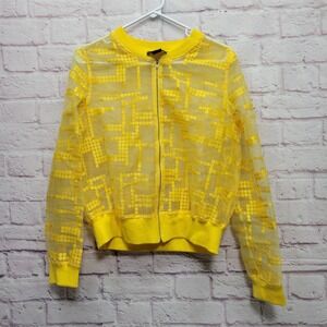 Ashro‎ Sheer Shyann Jacket Womens M Full Zip See Thru Retro Techwear Avant Garde